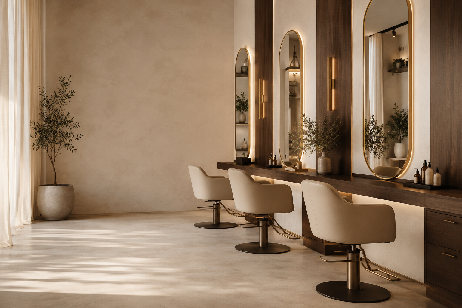 Elegant modern salon interior
